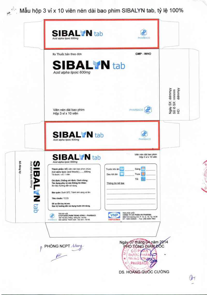 thông tin, cách dùng, giá thuốc Sibalyn tab - ảnh 1