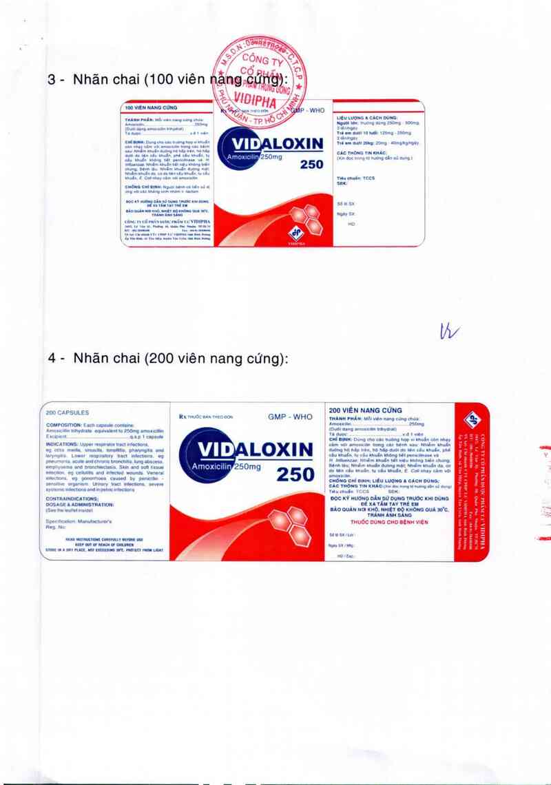 thông tin, cách dùng, giá thuốc Vidaloxin 250 - ảnh 2