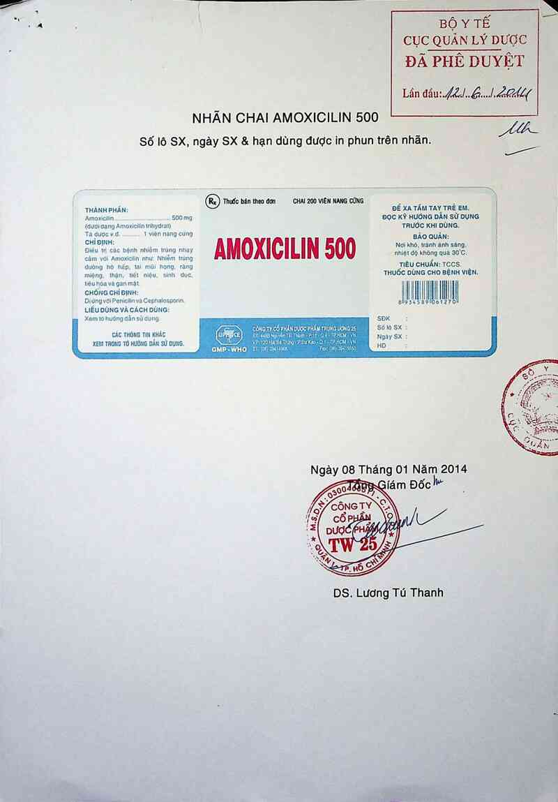 thông tin, cách dùng, giá thuốc Amoxicilin 500 - ảnh 0