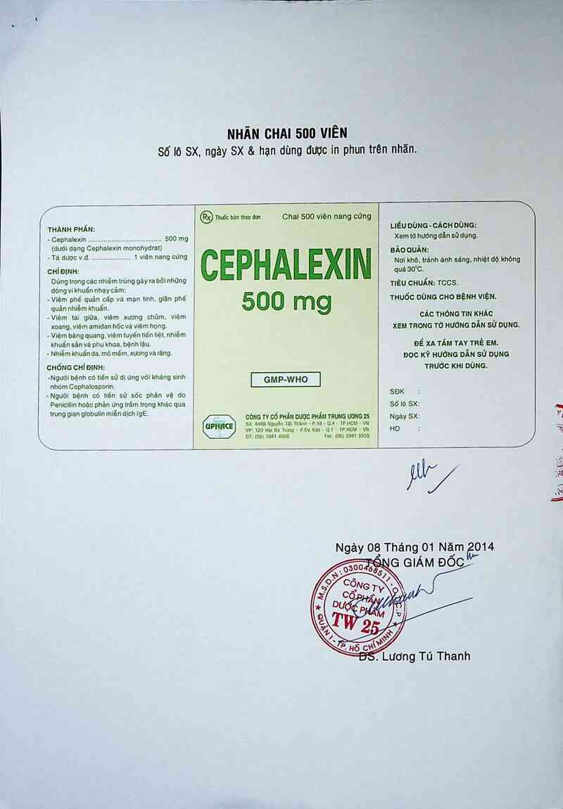 thông tin, cách dùng, giá thuốc Cephalexin 500 mg - ảnh 3