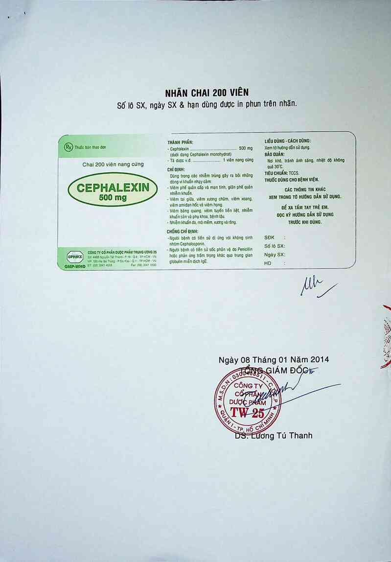 thông tin, cách dùng, giá thuốc Cephalexin 500 mg - ảnh 4