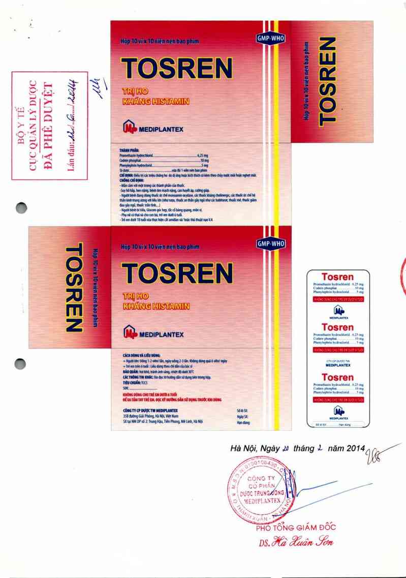 thông tin, cách dùng, giá thuốc Tosren - ảnh 0