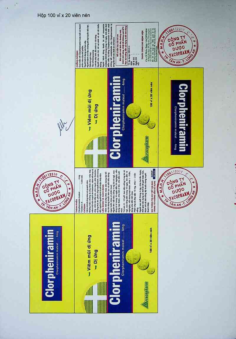 thông tin, cách dùng, giá thuốc Clorpheniramin - ảnh 4
