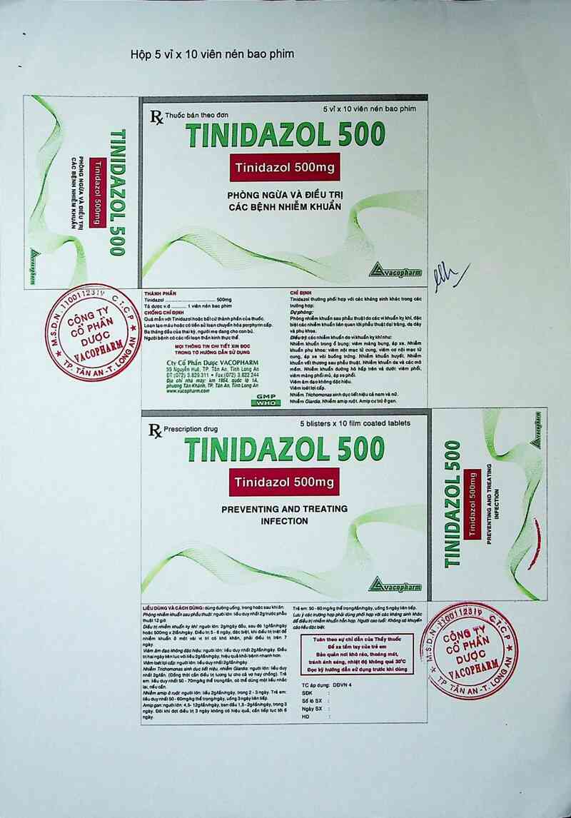 thông tin, cách dùng, giá thuốc Tinidazol 500 - ảnh 6