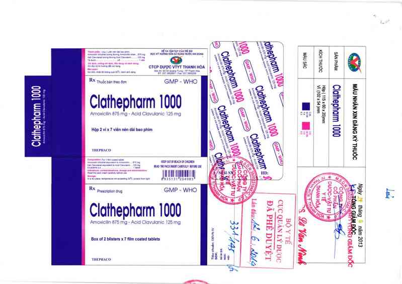 thông tin, cách dùng, giá thuốc Clathepharm 1000 - ảnh 0