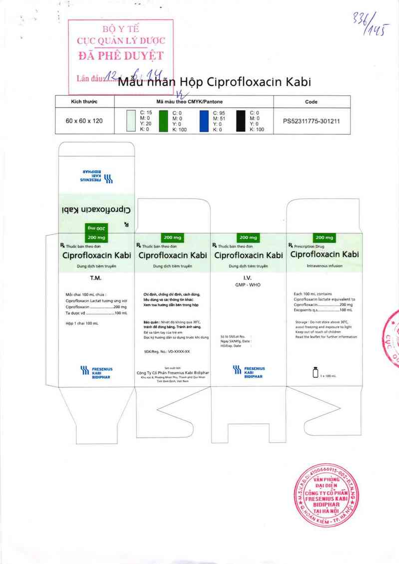 thông tin, cách dùng, giá thuốc Ciprofloxacin Kabi - ảnh 0