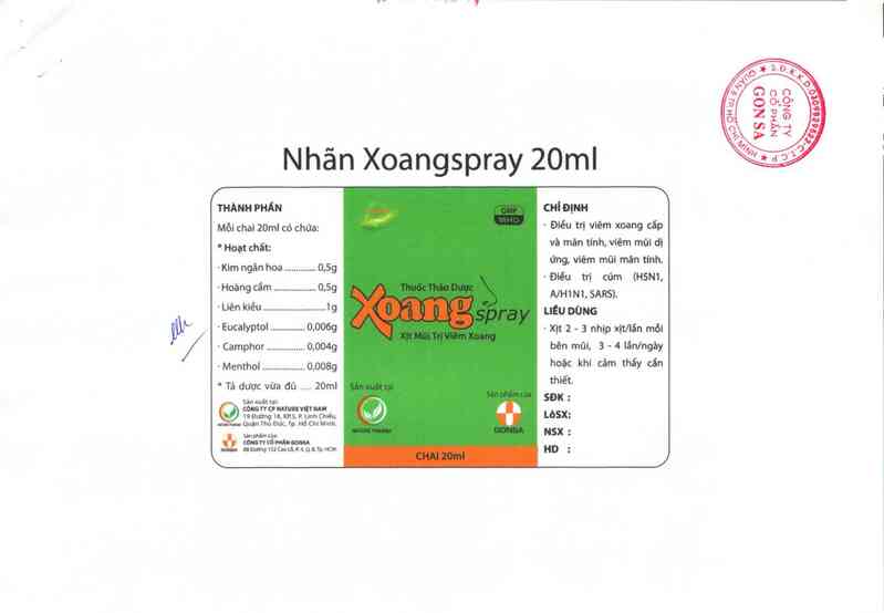 thông tin, cách dùng, giá thuốc Xoangspray - ảnh 4