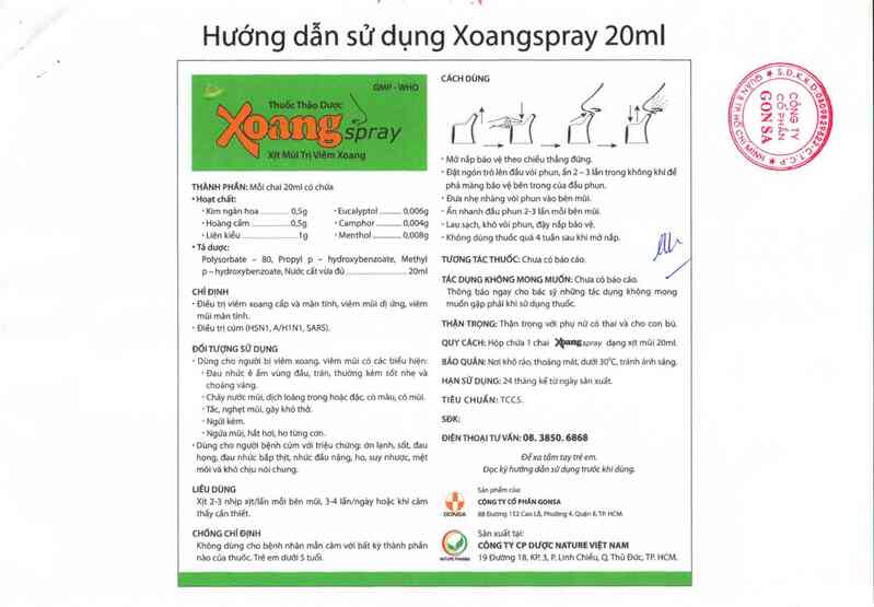 thông tin, cách dùng, giá thuốc Xoangspray - ảnh 5