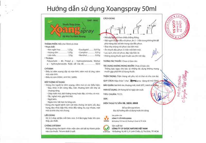 thông tin, cách dùng, giá thuốc Xoangspray - ảnh 8