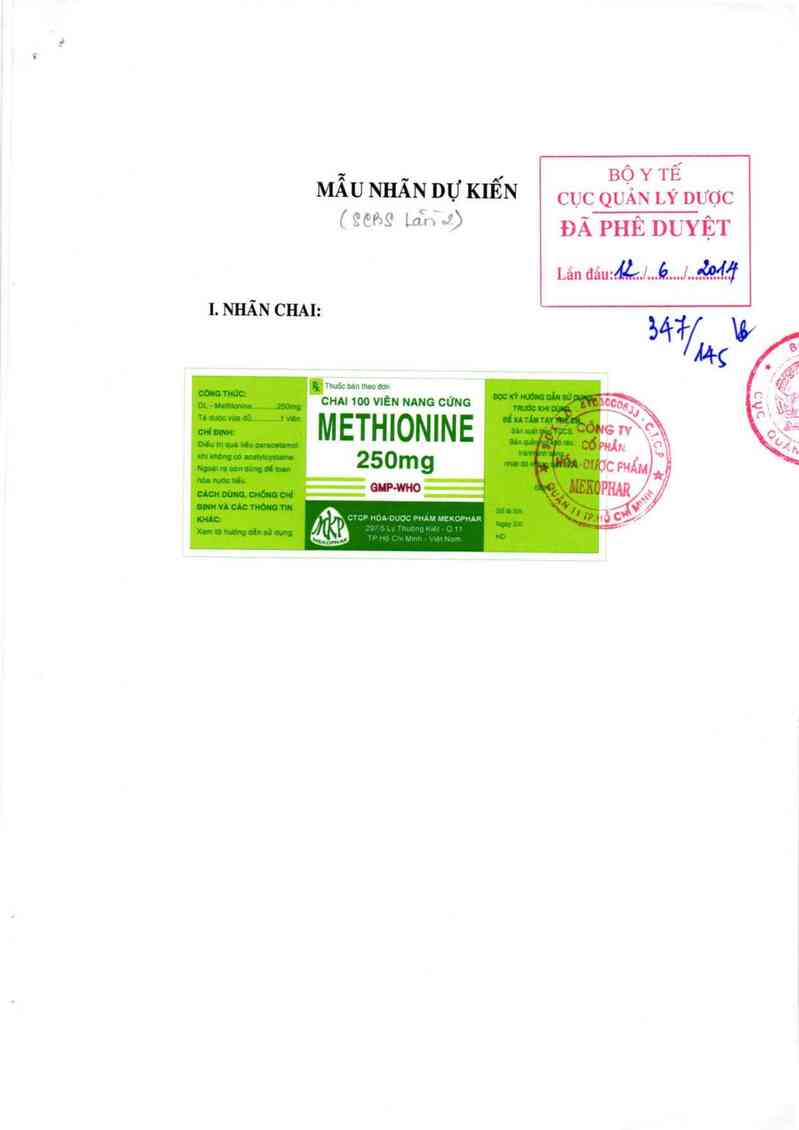 thông tin, cách dùng, giá thuốc Methionine 250mg - ảnh 0