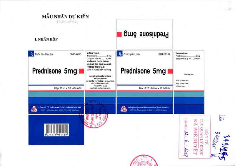 thông tin, cách dùng, giá thuốc Prednisone 5mg - ảnh 0