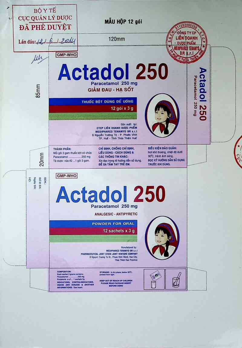 thông tin, cách dùng, giá thuốc Actadol 250 - ảnh 0