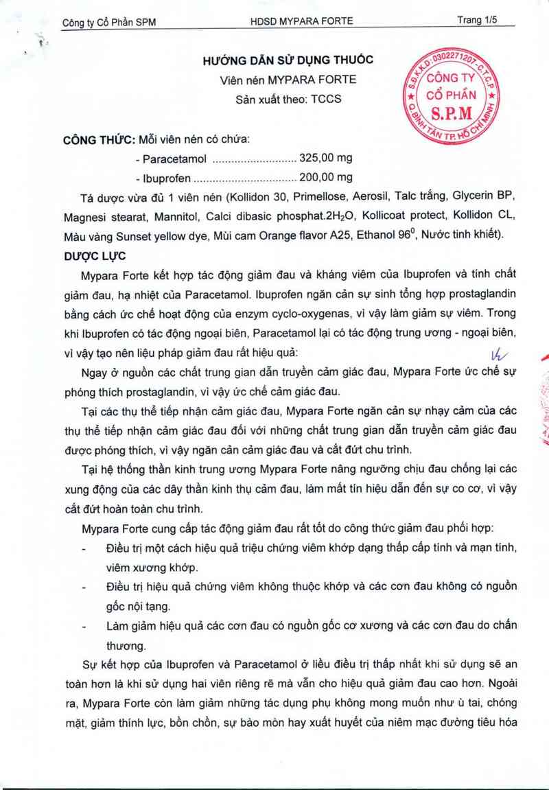 thông tin, cách dùng, giá thuốc Mypara forte - ảnh 1