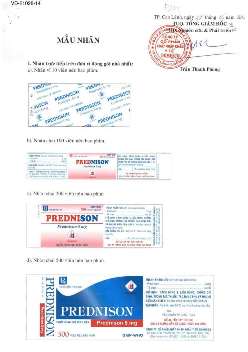 thông tin, cách dùng, giá thuốc Prednison 5 mg - ảnh 0