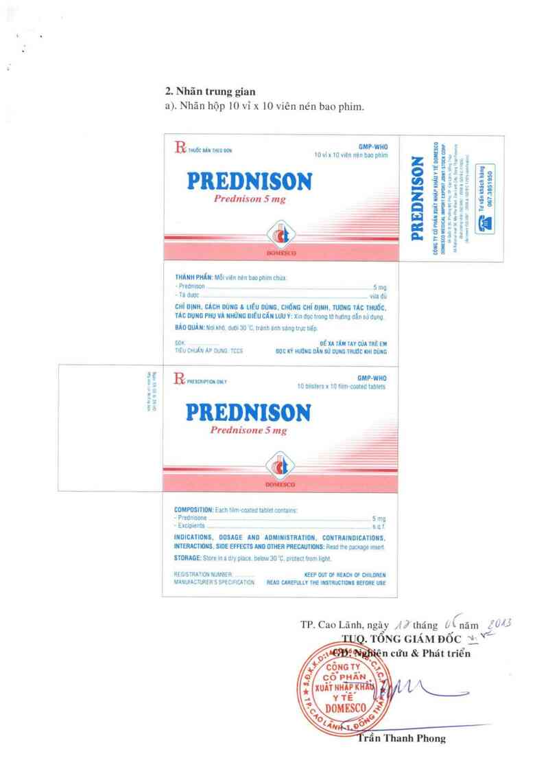 thông tin, cách dùng, giá thuốc Prednison 5 mg - ảnh 1