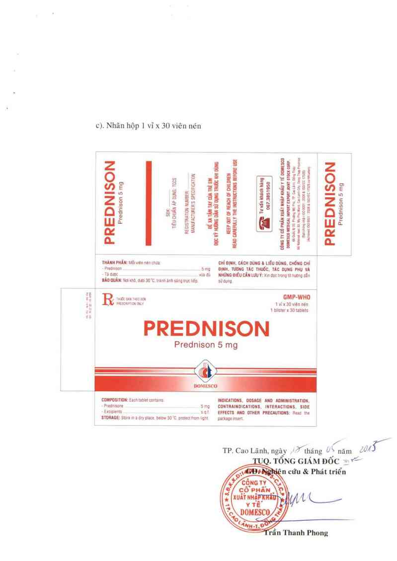 thông tin, cách dùng, giá thuốc Prednison 5 mg - ảnh 3