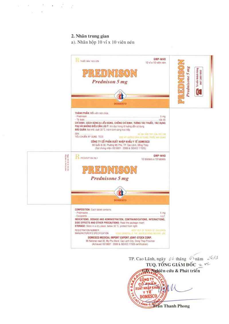 thông tin, cách dùng, giá thuốc Prednison 5 mg - ảnh 1