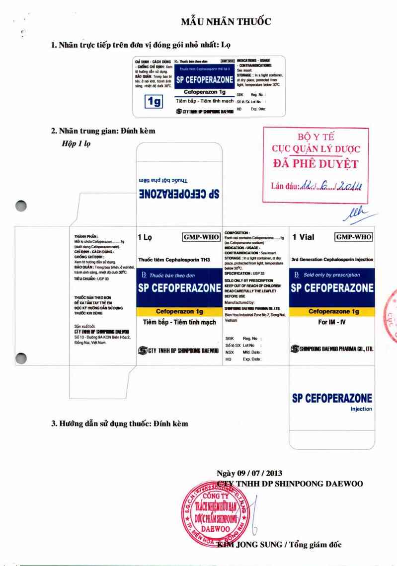 thông tin, cách dùng, giá thuốc SP Cefoperazone - ảnh 0