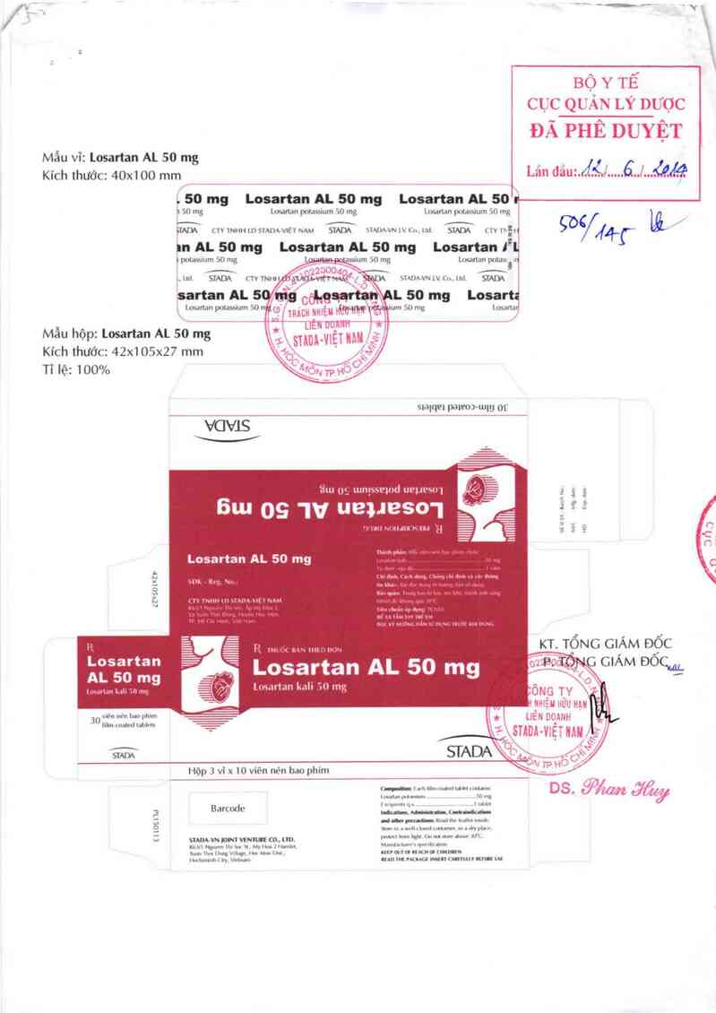 thông tin, cách dùng, giá thuốc Losartan AL 50mg - ảnh 0