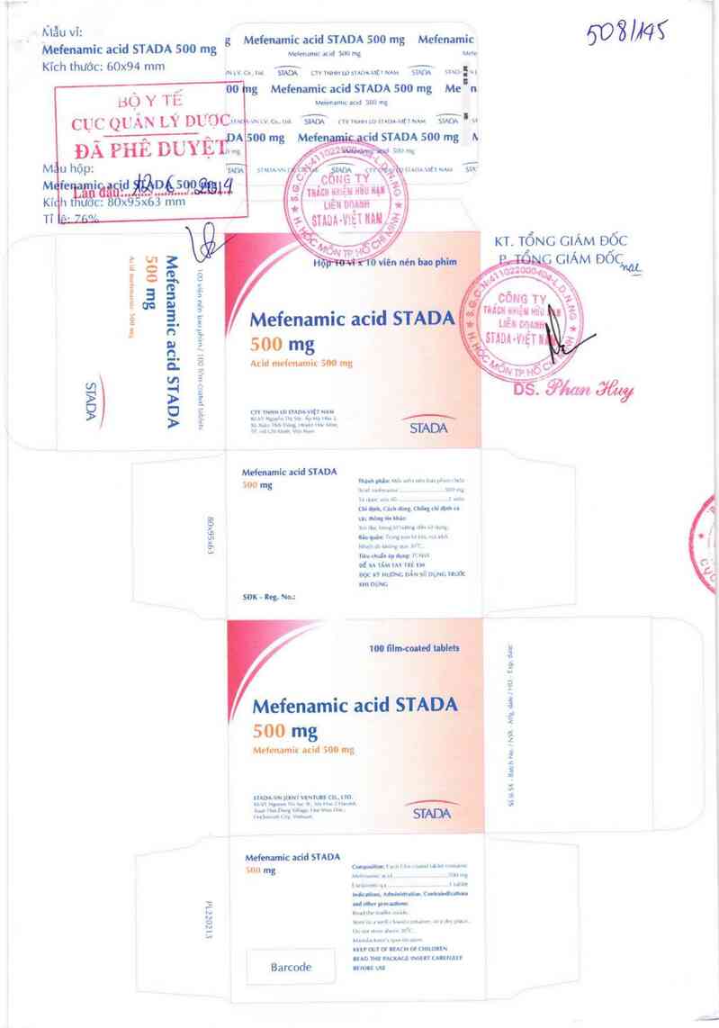 thông tin, cách dùng, giá thuốc Mefenamic acid Stada 500mg - ảnh 0