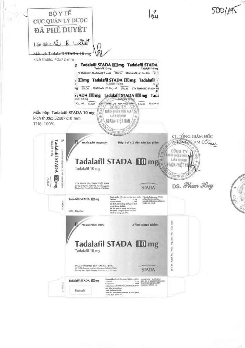 thông tin, cách dùng, giá thuốc Tadalafil Stada 10mg - ảnh 0