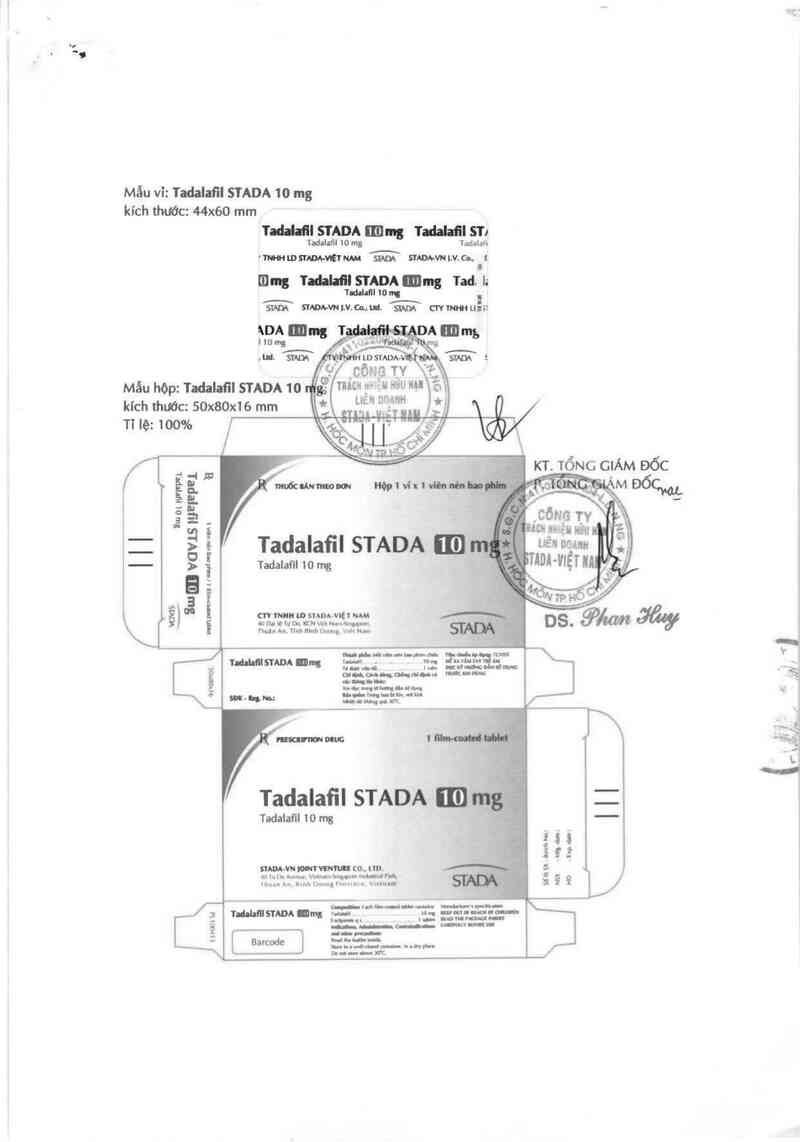 thông tin, cách dùng, giá thuốc Tadalafil Stada 10mg - ảnh 1