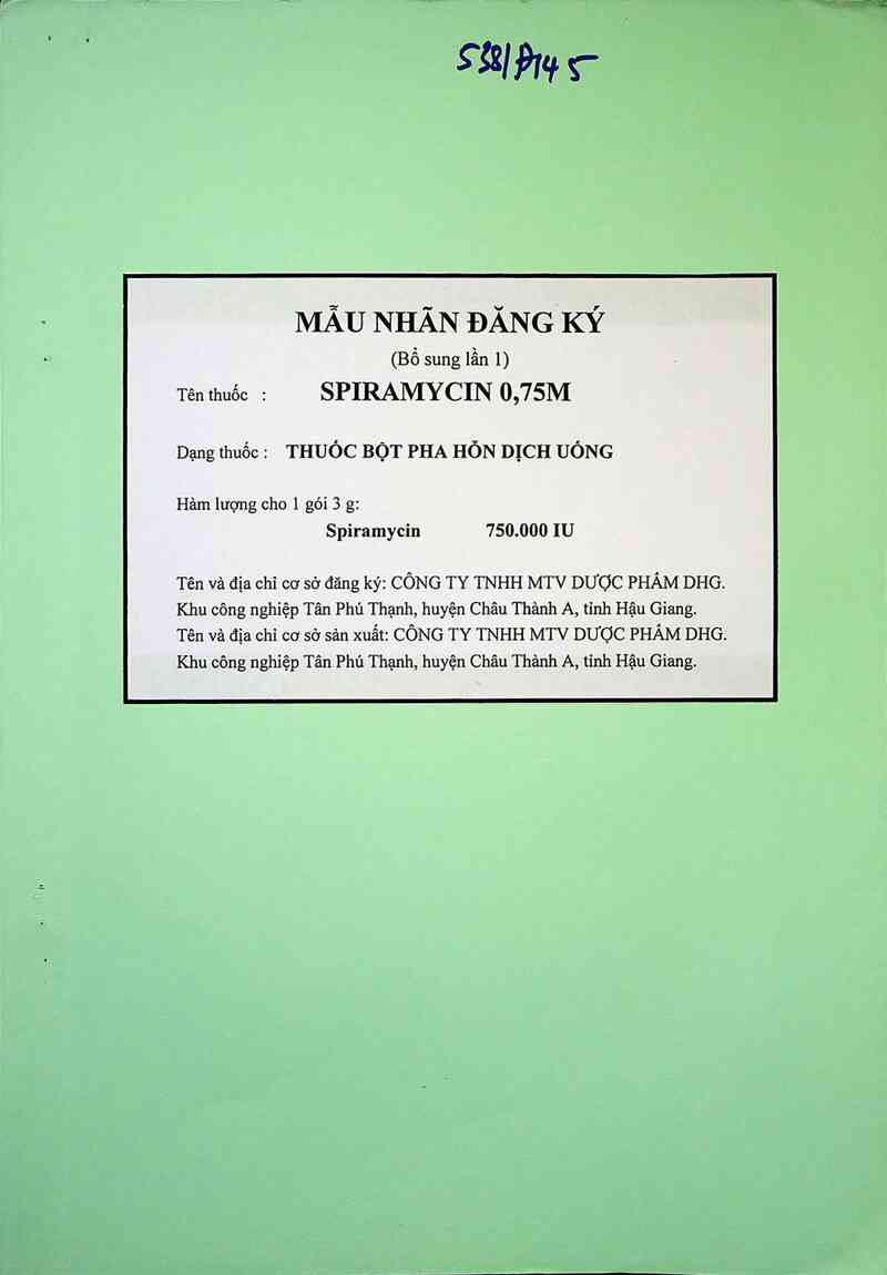 thông tin, cách dùng, giá thuốc Spiramycin 0.75M - ảnh 0