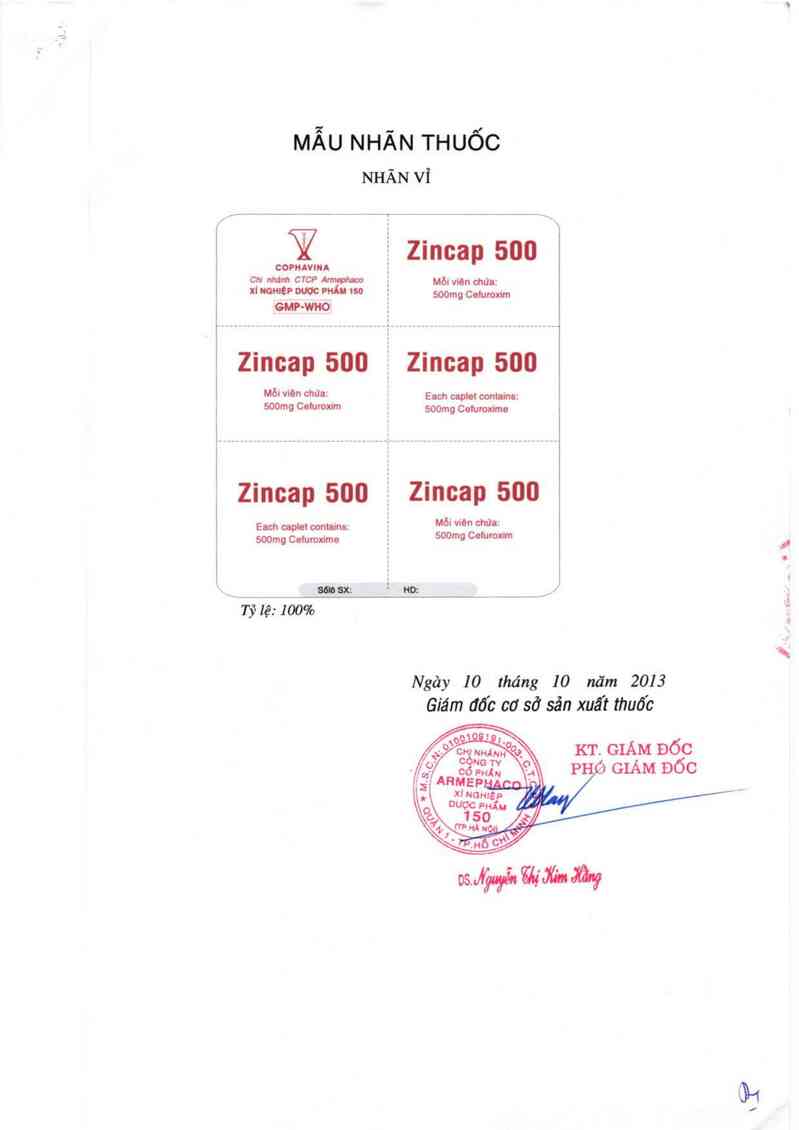 thông tin, cách dùng, giá thuốc Zincap 500 - ảnh 1