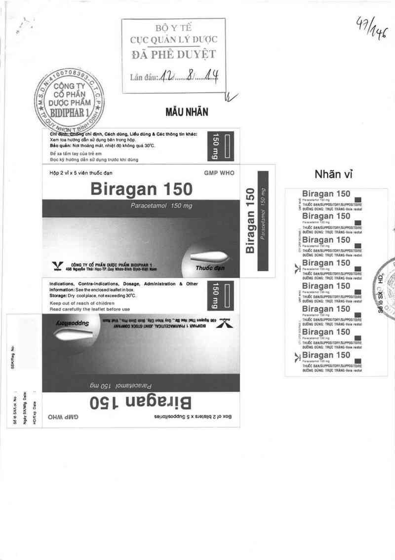 thông tin, cách dùng, giá thuốc Biragan 150 - ảnh 0