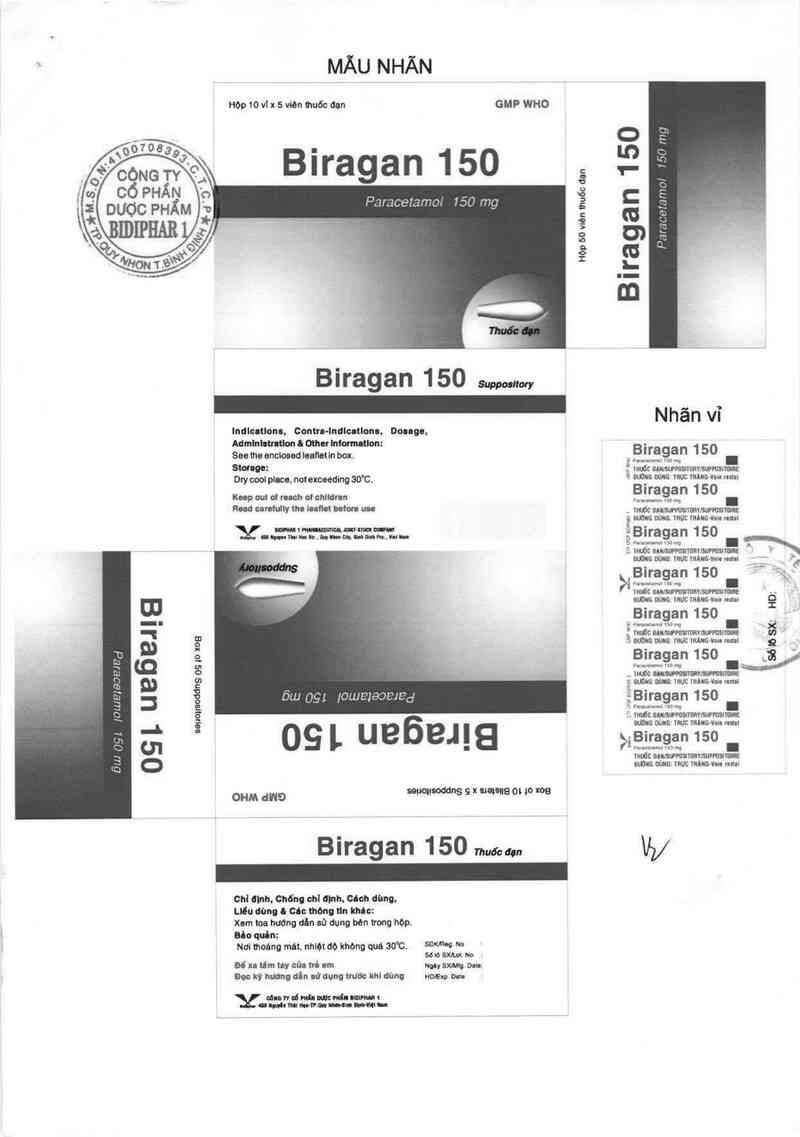 thông tin, cách dùng, giá thuốc Biragan 150 - ảnh 1