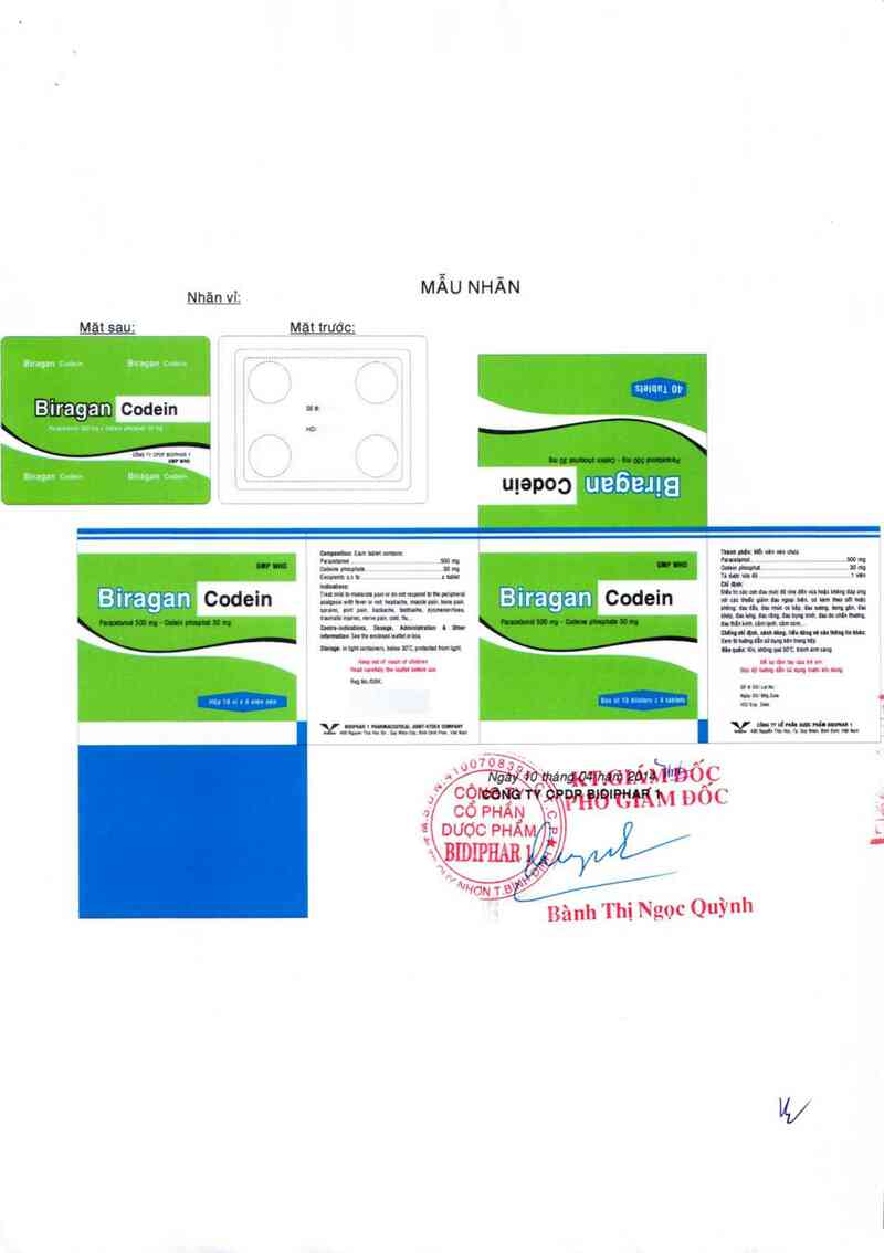 thông tin, cách dùng, giá thuốc Biragan codein - ảnh 3