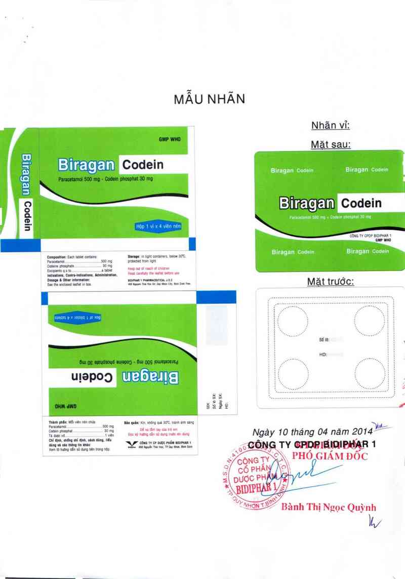 thông tin, cách dùng, giá thuốc Biragan codein - ảnh 4