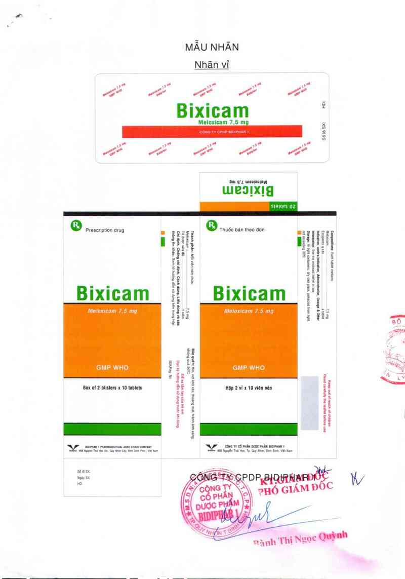 thông tin, cách dùng, giá thuốc Bixicam - ảnh 1