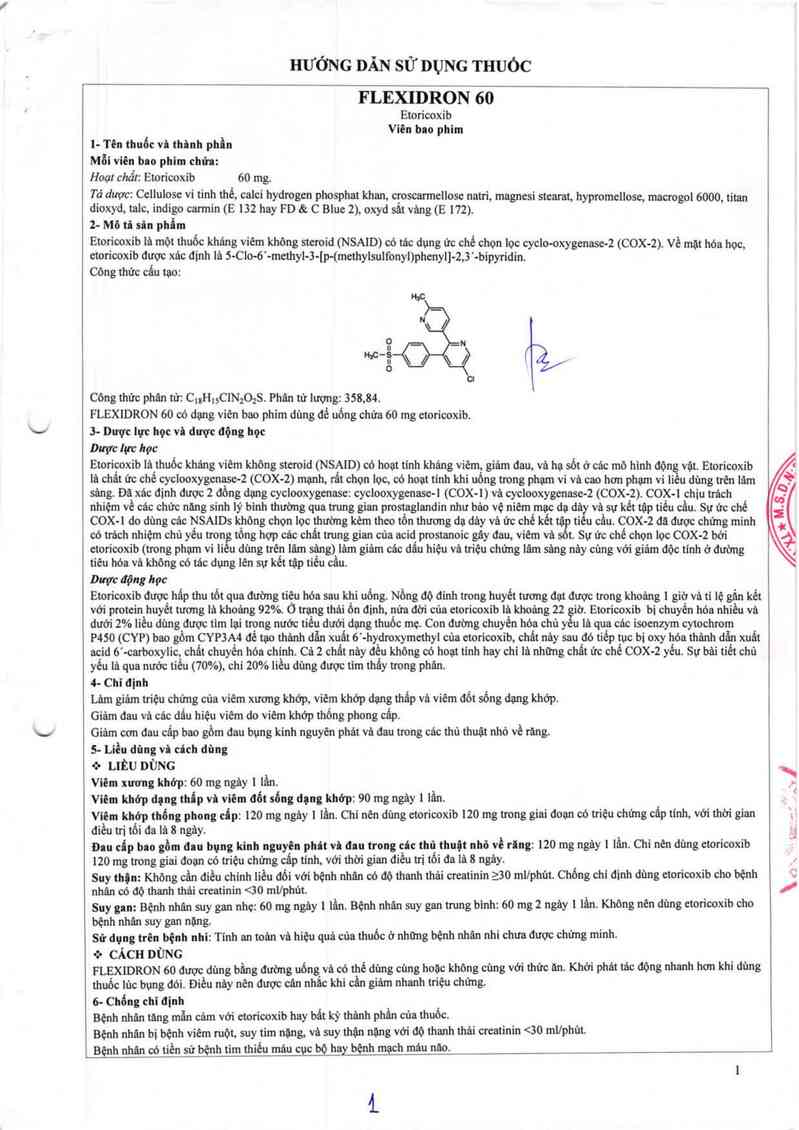 thông tin, cách dùng, giá thuốc Flexidron 60 - ảnh 3