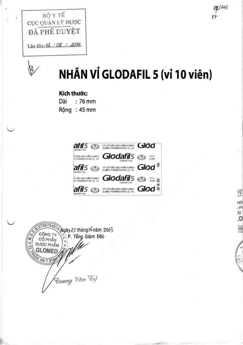 thông tin, cách dùng, giá thuốc Glodafil 5 - ảnh 0