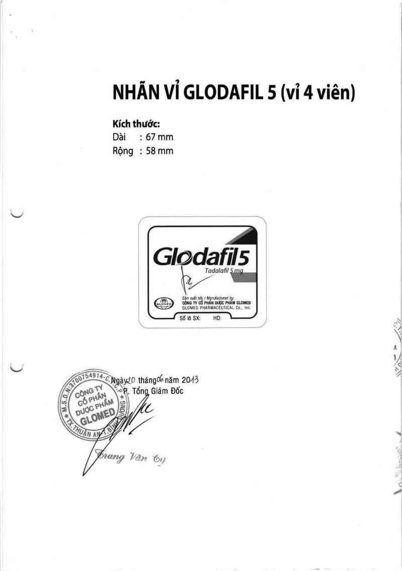 thông tin, cách dùng, giá thuốc Glodafil 5 - ảnh 4