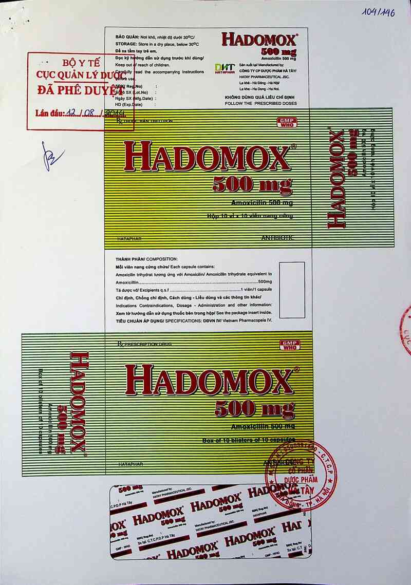 thông tin, cách dùng, giá thuốc Hadomox 500 mg - ảnh 0