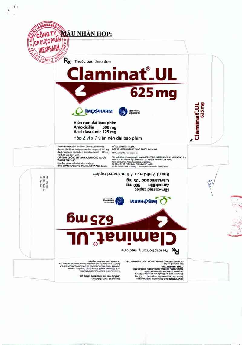 thông tin, cách dùng, giá thuốc Claminat_UL 625 mg - ảnh 1