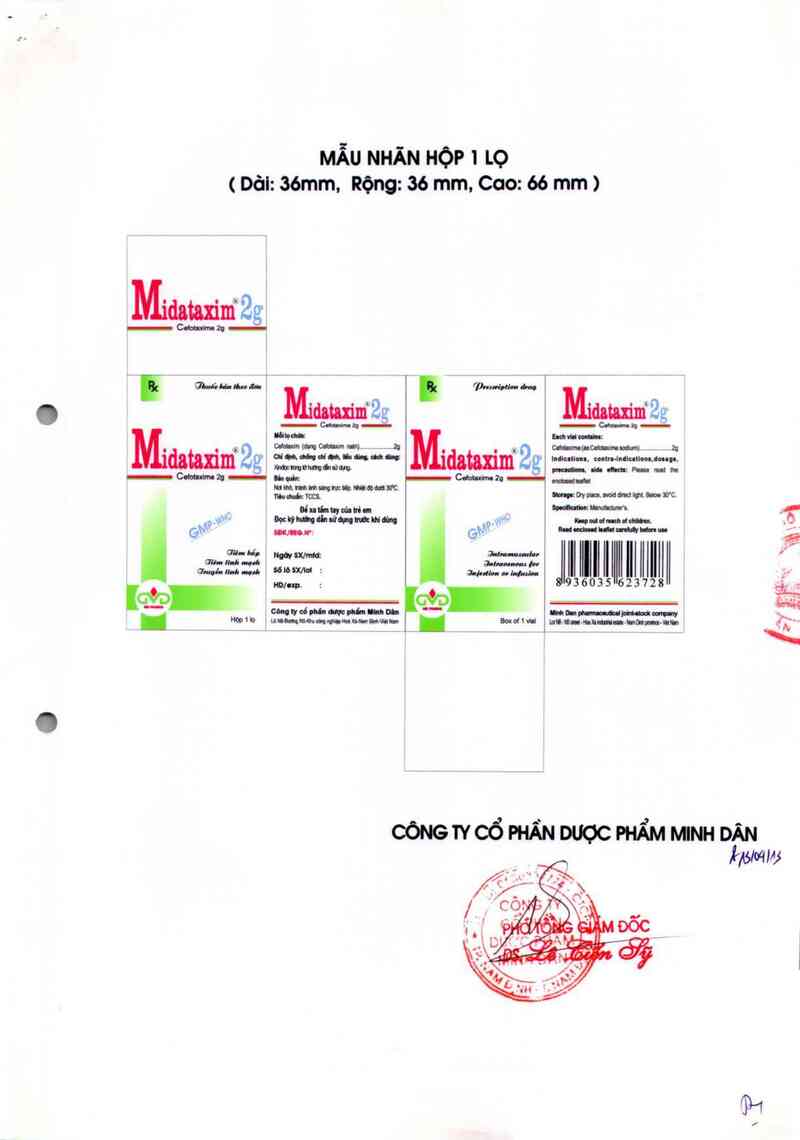 thông tin, cách dùng, giá thuốc Midataxim 2g - ảnh 1