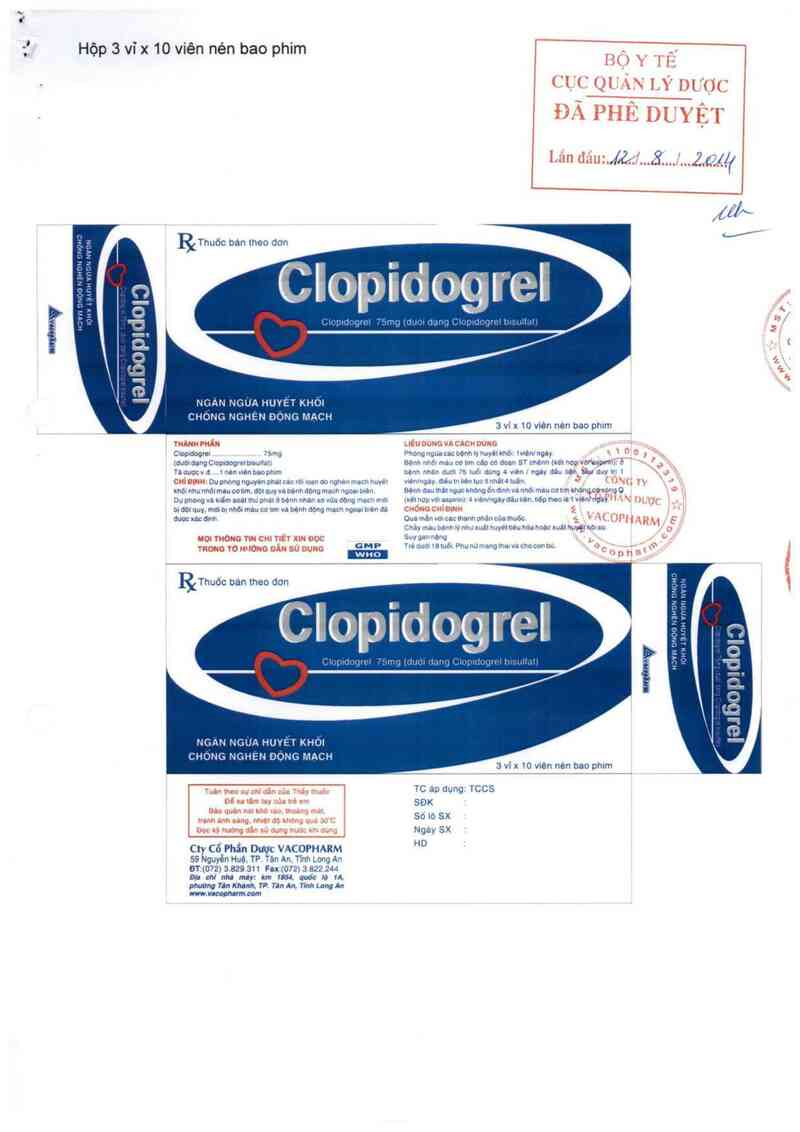 thông tin, cách dùng, giá thuốc Clopidogrel - ảnh 0