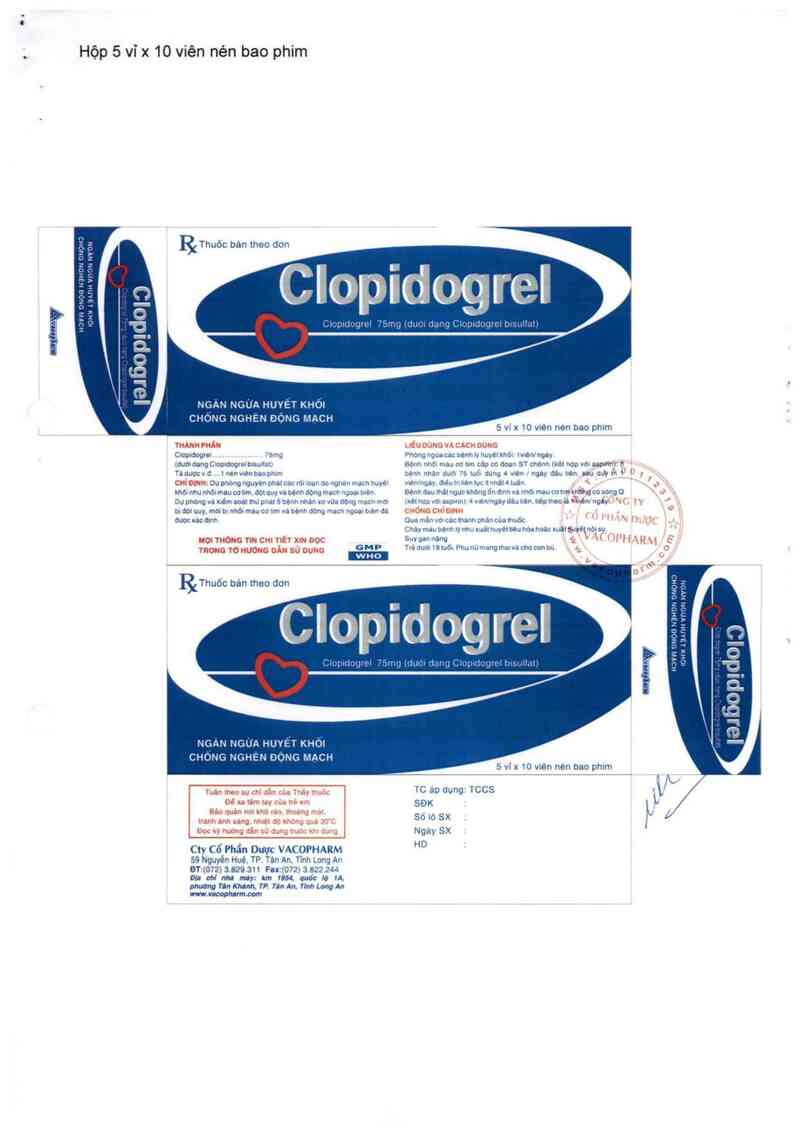 thông tin, cách dùng, giá thuốc Clopidogrel - ảnh 1