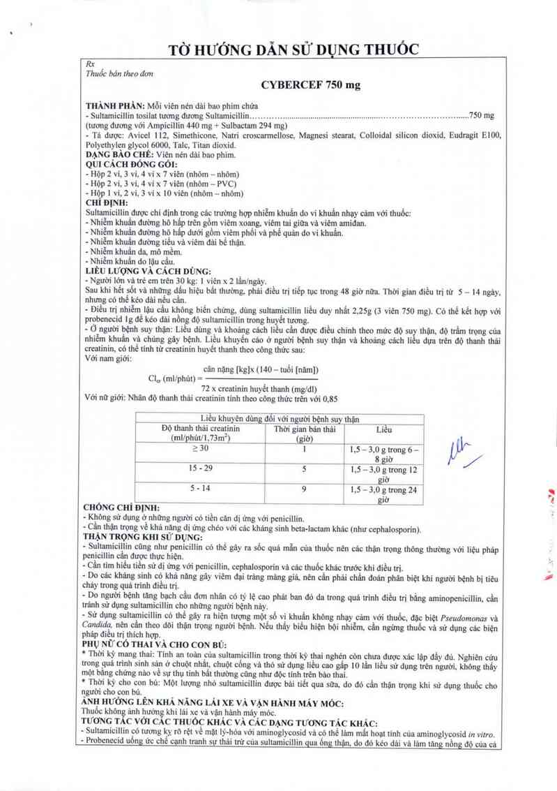thông tin, cách dùng, giá thuốc Cybercef 750 mg - ảnh 10
