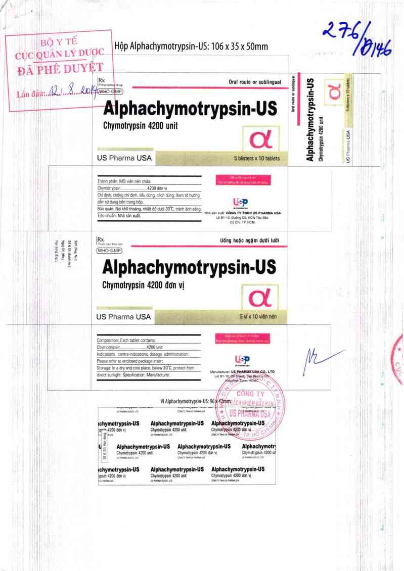 thông tin, cách dùng, giá thuốc Alpha - Chymotrypsin - US - ảnh 0