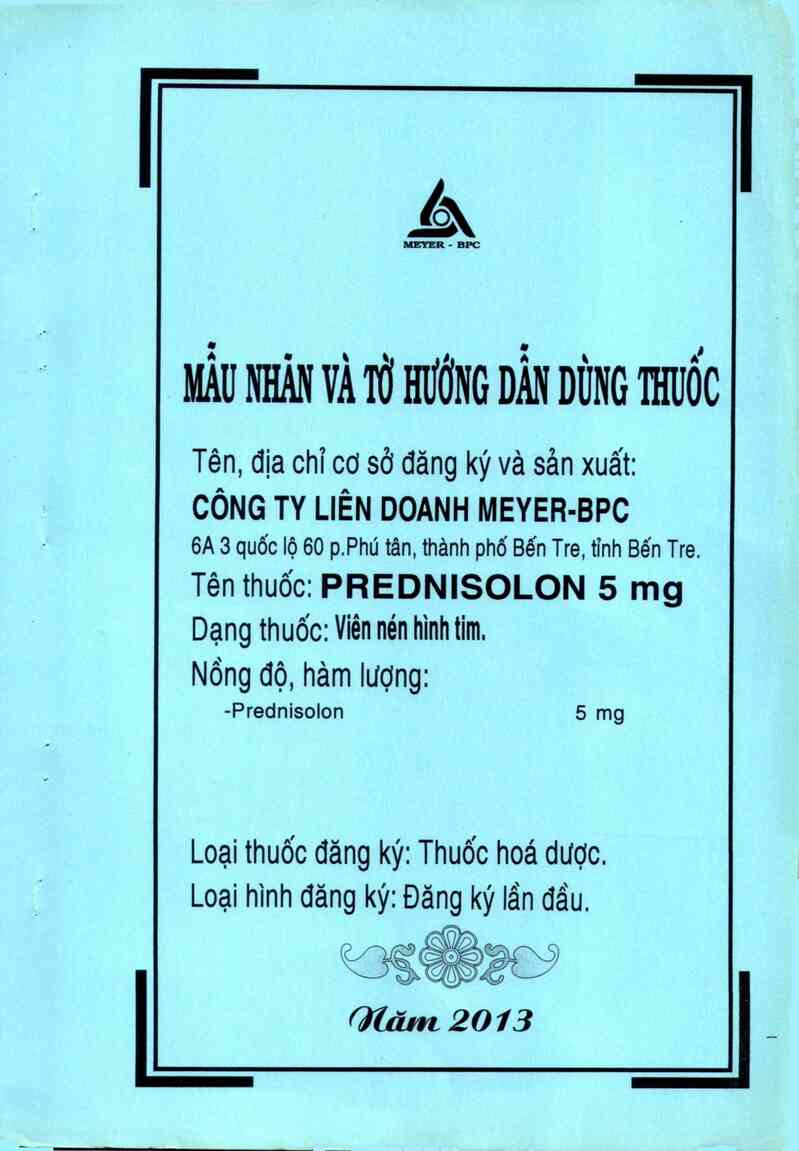 thông tin, cách dùng, giá thuốc Prednisolon 5 mg - ảnh 0