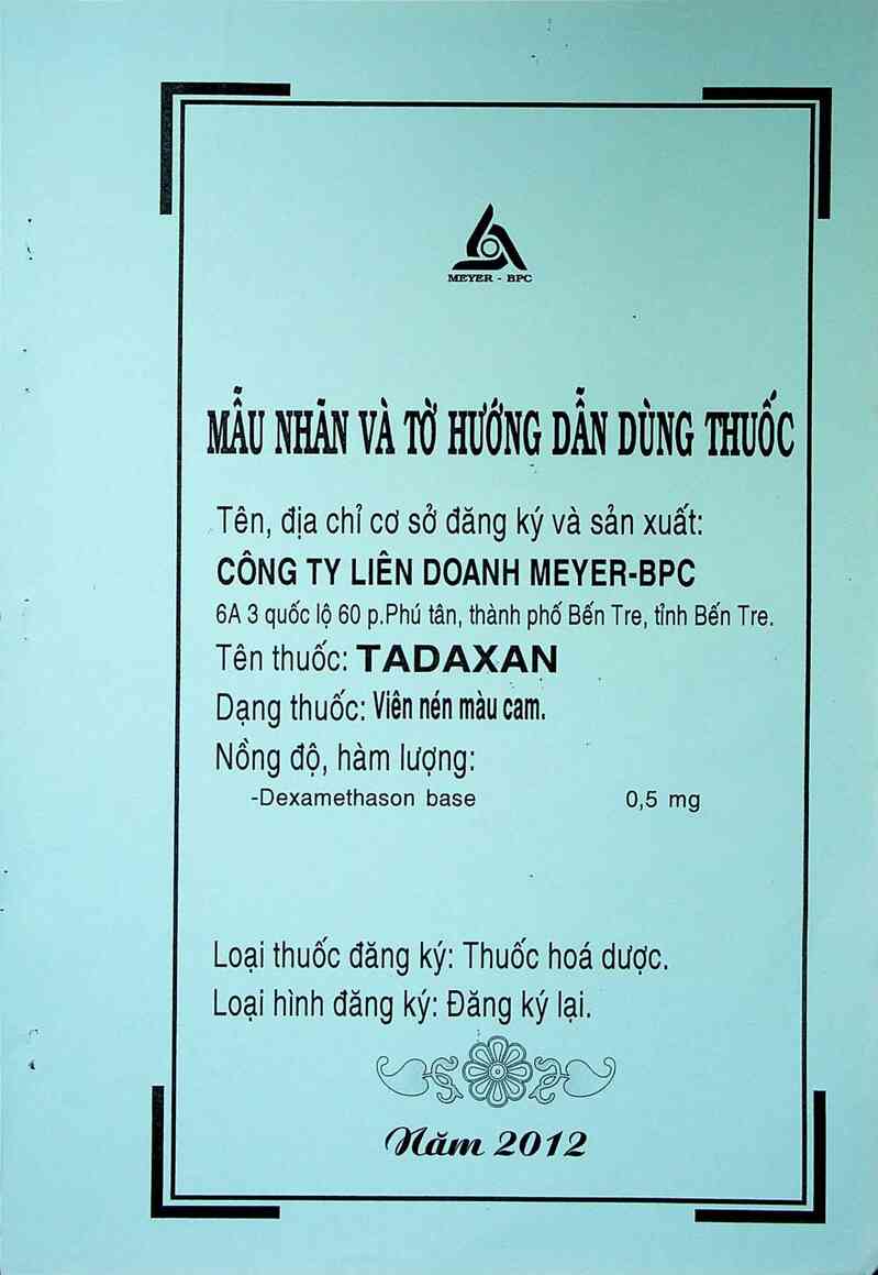 thông tin, cách dùng, giá thuốc Tadaxan - ảnh 0