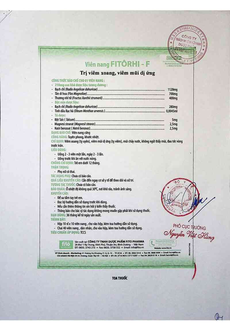 thông tin, cách dùng, giá thuốc Fitôrhi- F - ảnh 5