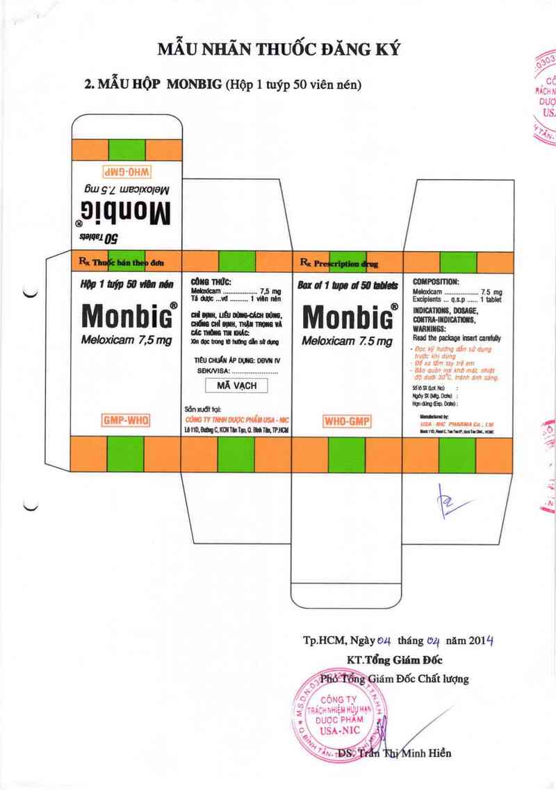 thông tin, cách dùng, giá thuốc Monbig - ảnh 1