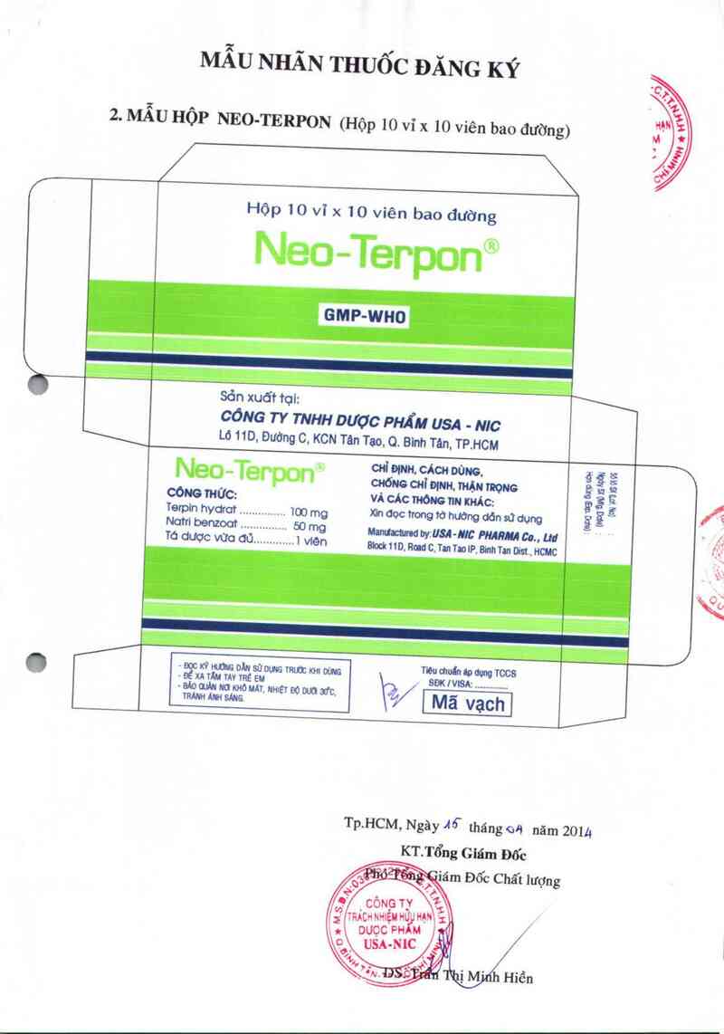 thông tin, cách dùng, giá thuốc Neo-Terpon - ảnh 1