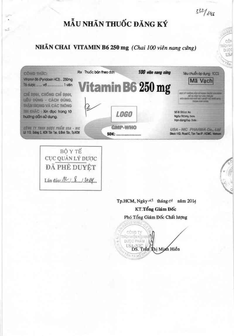 thông tin, cách dùng, giá thuốc Vitamin B6 250 mg - ảnh 0