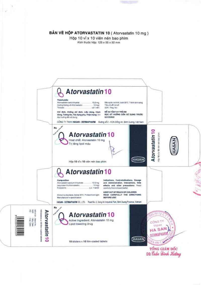 thông tin, cách dùng, giá thuốc Atorvastatin 10 - ảnh 1